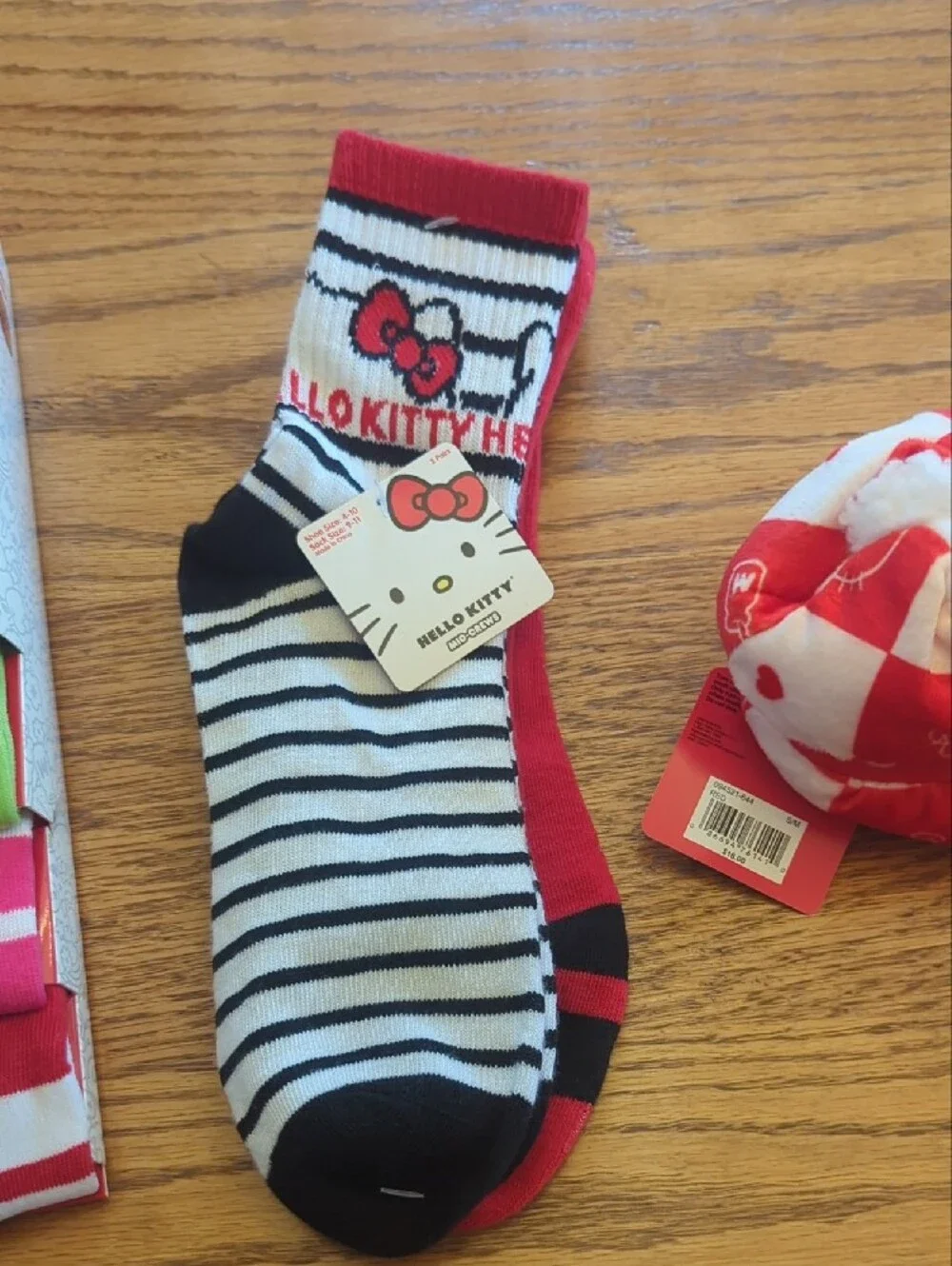 Hello Kitty Kids Sock Set with Red, Pink, Black, White, Green, Blue Accents